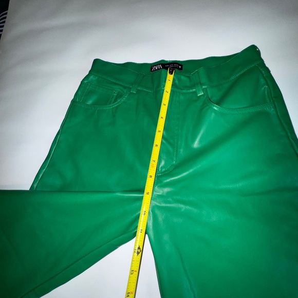 ✨PRICE DROP✨ Woman Coloured Faux Leather Trousers Pant Green sz - Picture 11 of 12